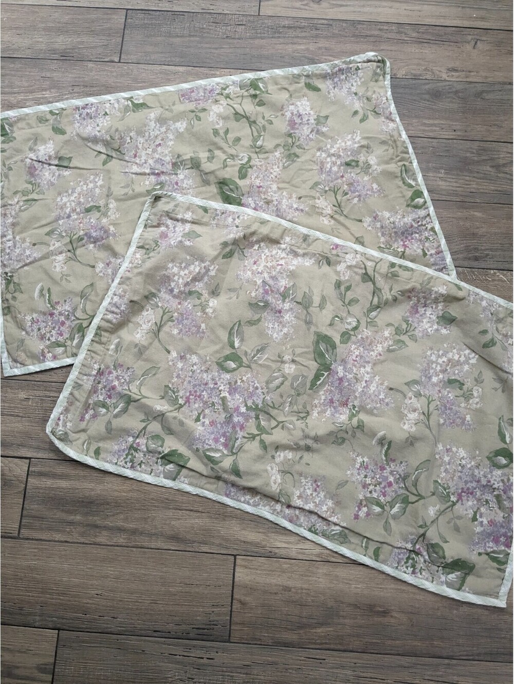 Ralph Lauren American Living king pillow Shams set Lilac Park Floral Tan Purple